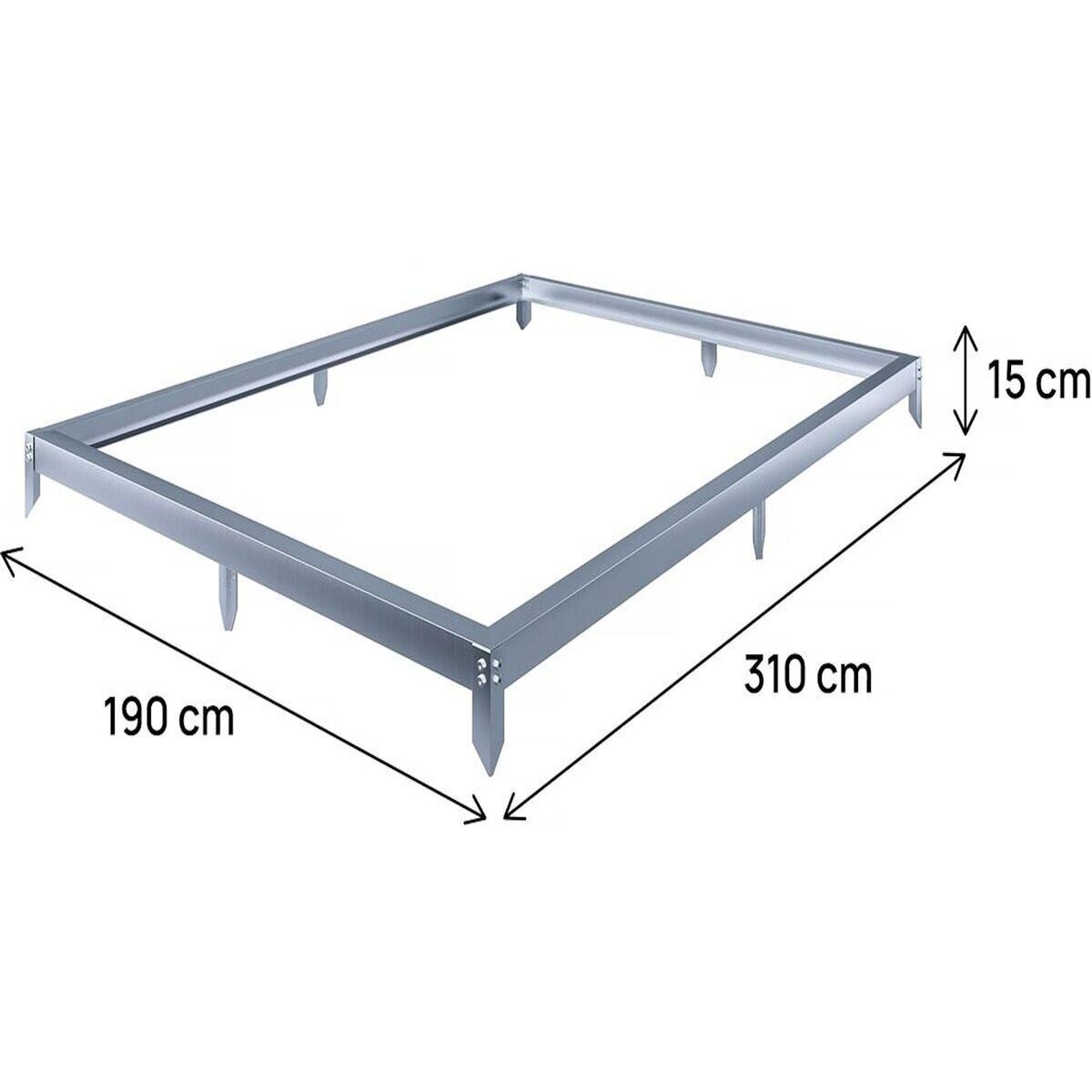 Habitat et Jardin Embase en aluminium pour serre jardin   Basilic   - 5,89 m² - Gris
