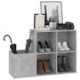 Voir la diapositive 4 : VIDAXL Armoire a chaussures d'entree gris beton bois ingenierie