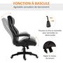 Voir la diapositive 6 : VINSETTO Fauteuil de bureau direction massant grand confort hauteur réglable fonction dossier à bascule revêtement synthétique noir
