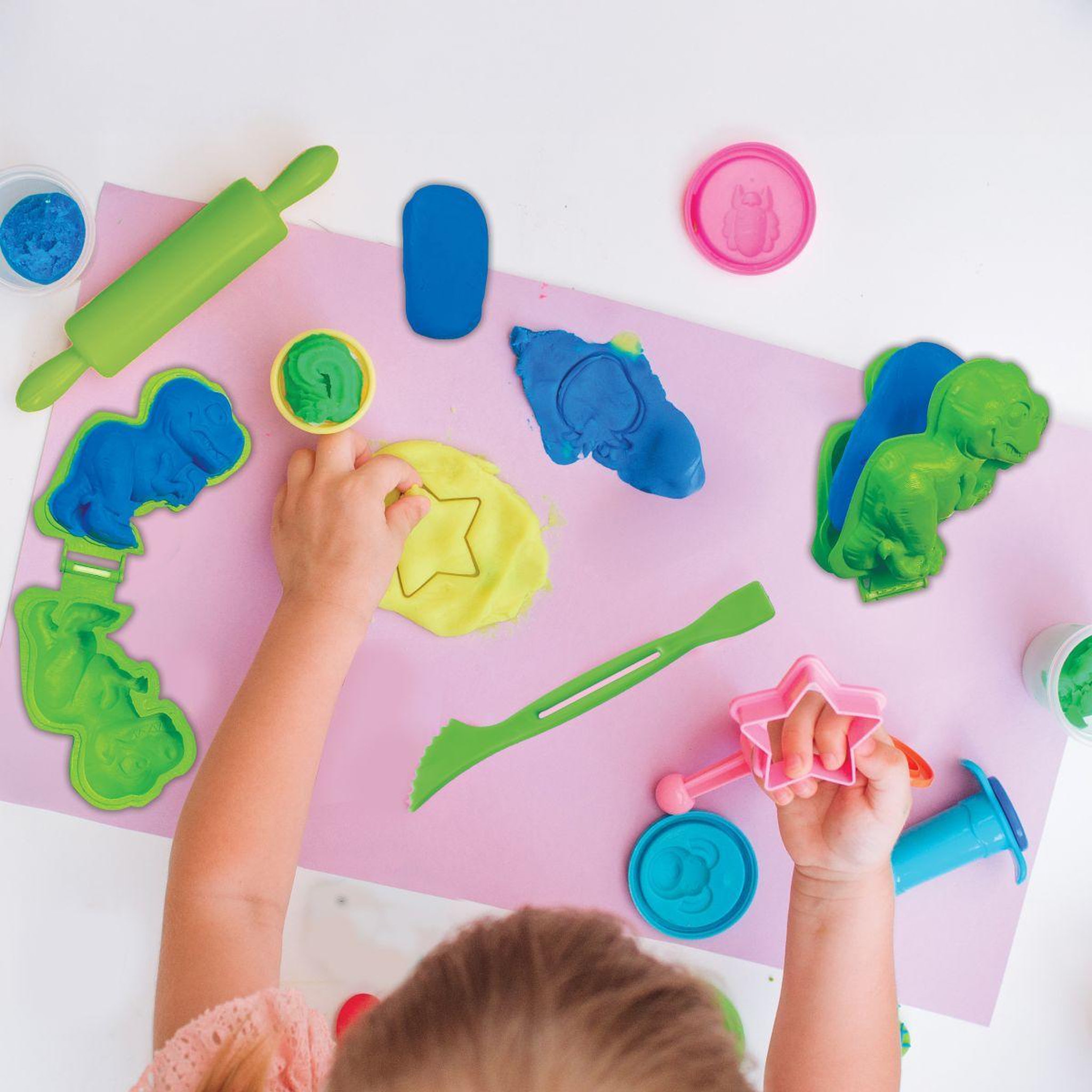 Voir la diapositive 5 : Lexibook Kit de dinosaures en pâte à modeler malléable et fluorescente