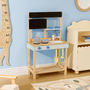 Voir la diapositive 2 : Atmosphera Kids Jeu Cuisine Enfant en Bois  Outy  90cm Beige & Bleu