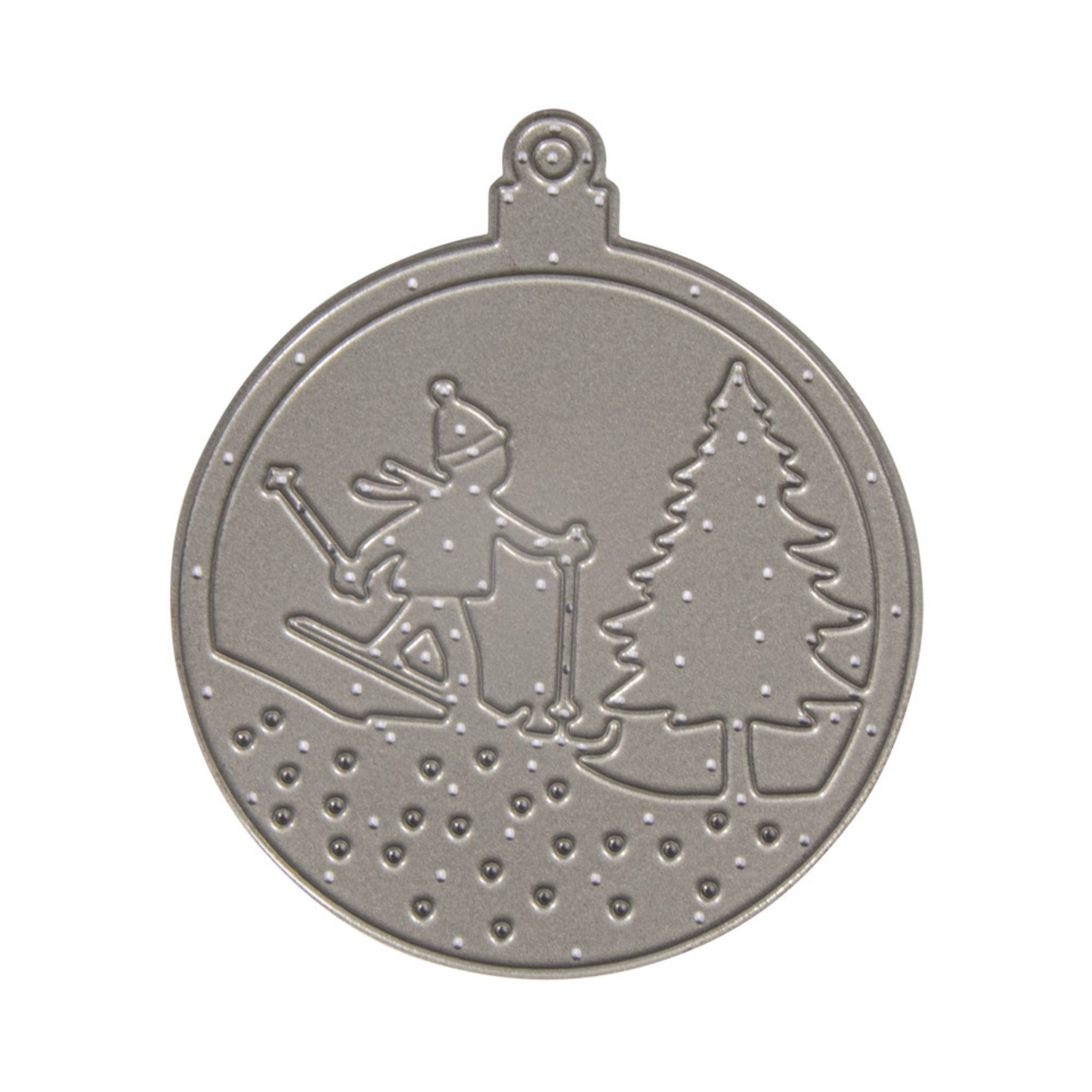 Rayher Gabar. de découpage Boule de Noël Skieur, ø 6,5cm, 1 pce pas 