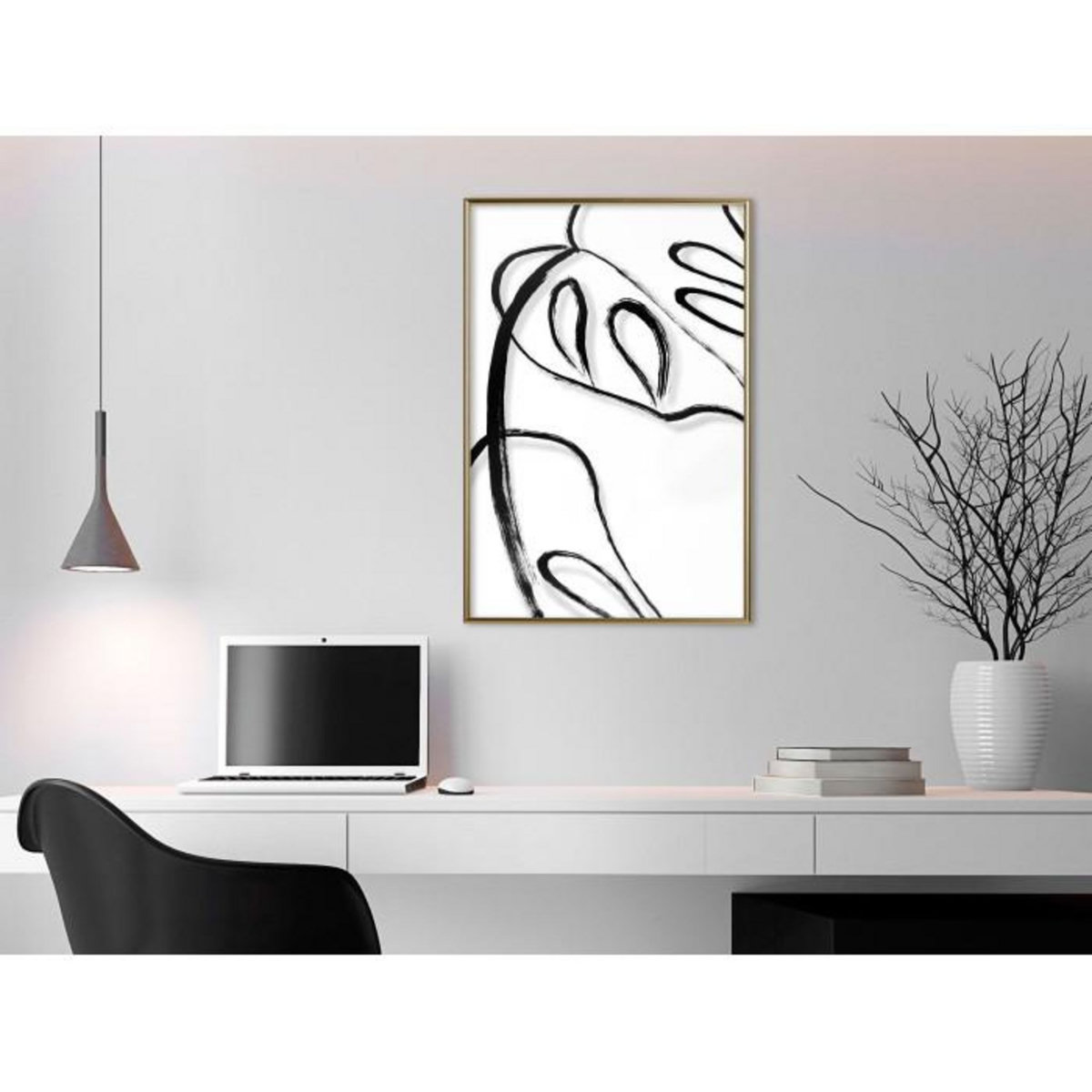 Paris Prix Affiche Murale Encadrée  Painted Monstera Leaf