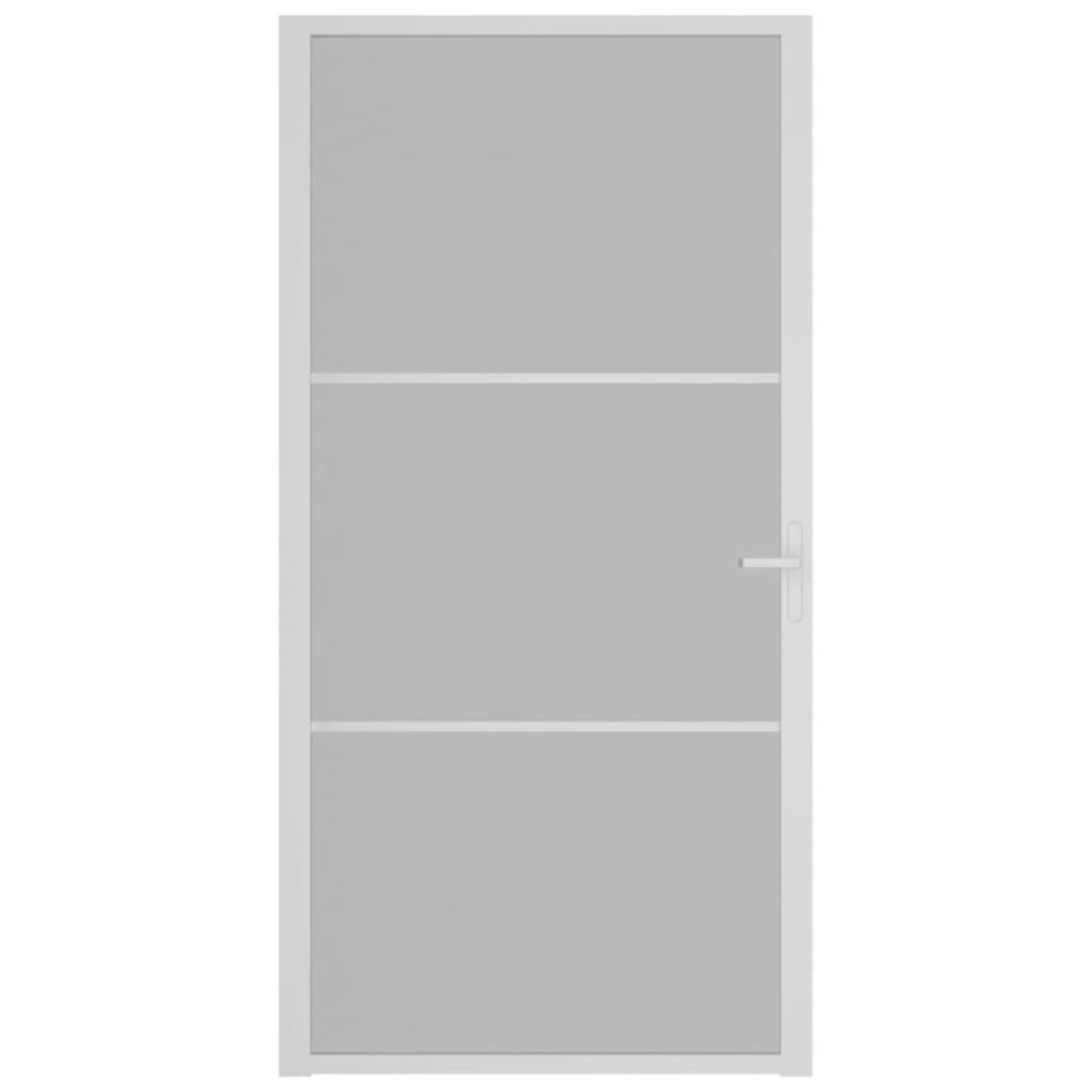 VIDAXL Porte interieure 102,5x201,5 cm Blanc Verre mat et aluminium