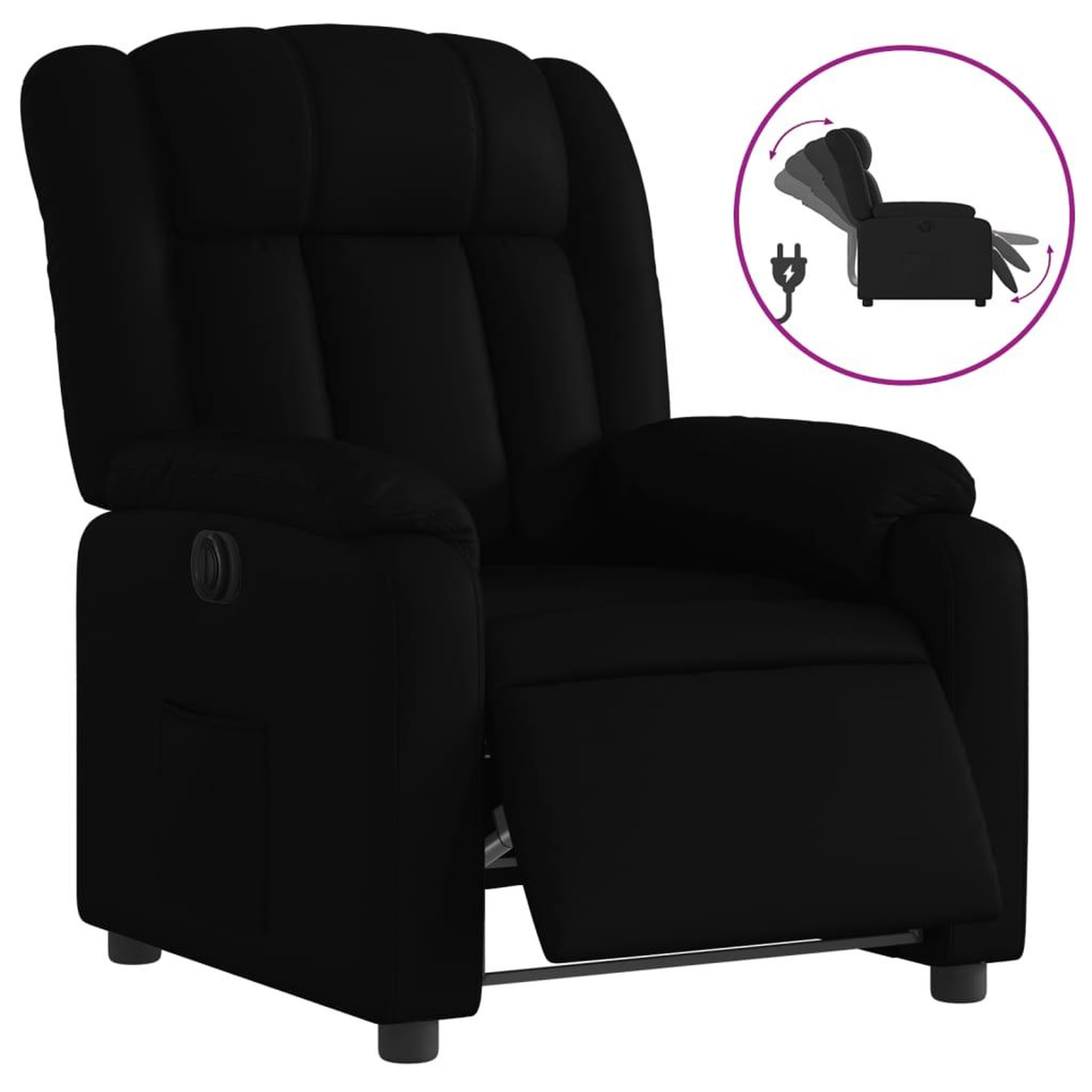 Voir la diapositive 2 : VIDAXL Fauteuil inclinable electrique Noir Similicuir