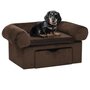 Voir la diapositive 1 : VIDAXL Canapé pour chien avec tiroir Marron 75x50x38 cm Peluche