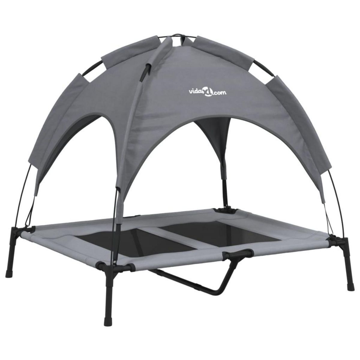 VIDAXL Lit pour chien avec auvent anthracite tissu Oxford et acier