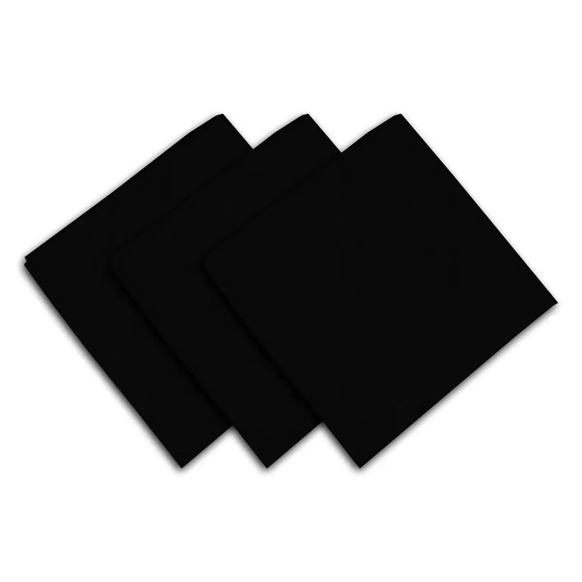 SOLEIL D'OCRE Lot de 3 serviettes de table en coton 45x45 cm PANAMA noir, par Soleil d'Ocre