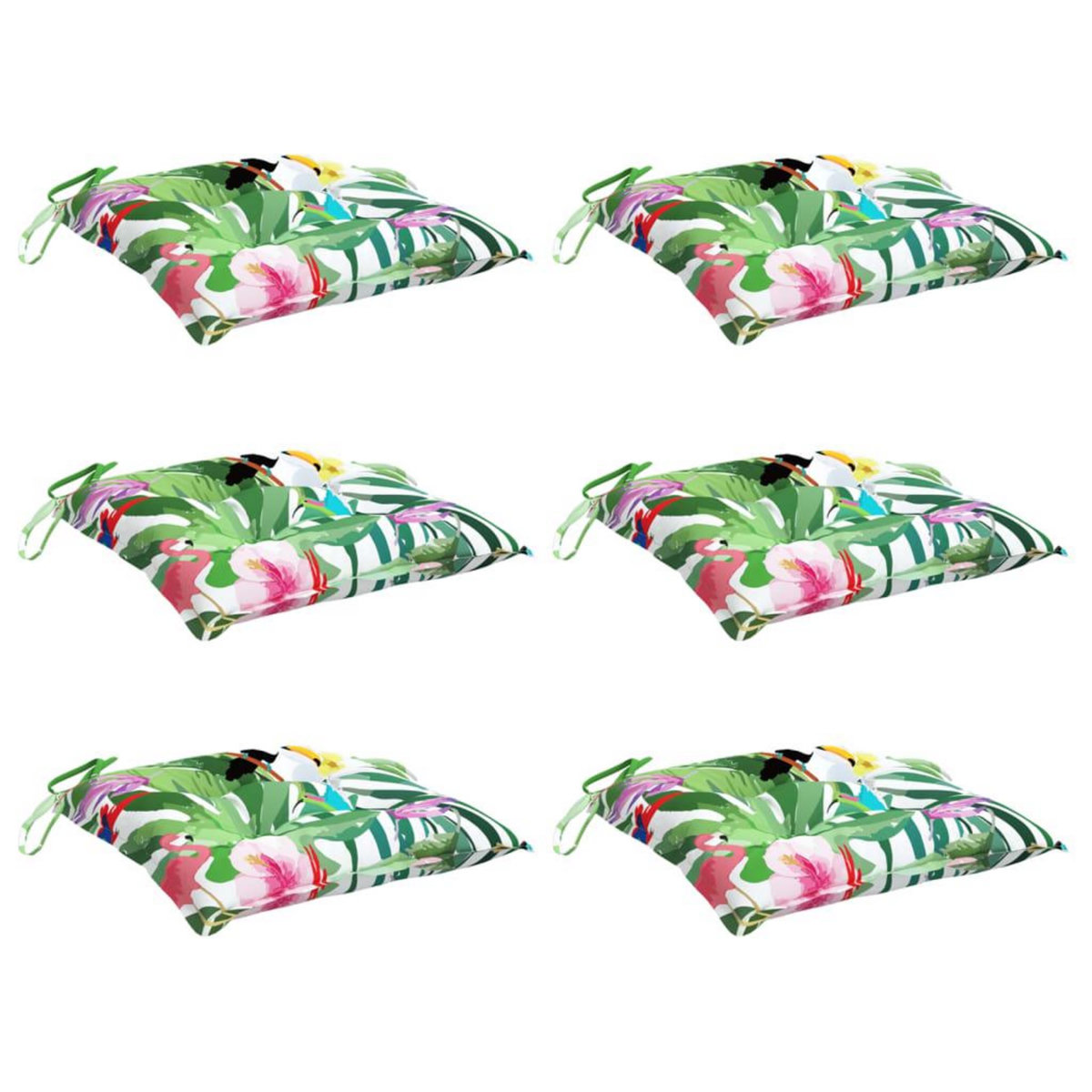 VIDAXL Coussins de chaise lot de 6 multicolore 50x50x7 cm tissu oxford