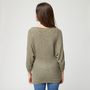 Voir la diapositive 2 : IN EXTENSO Pull évasé manches 3/4 vert kaki femme