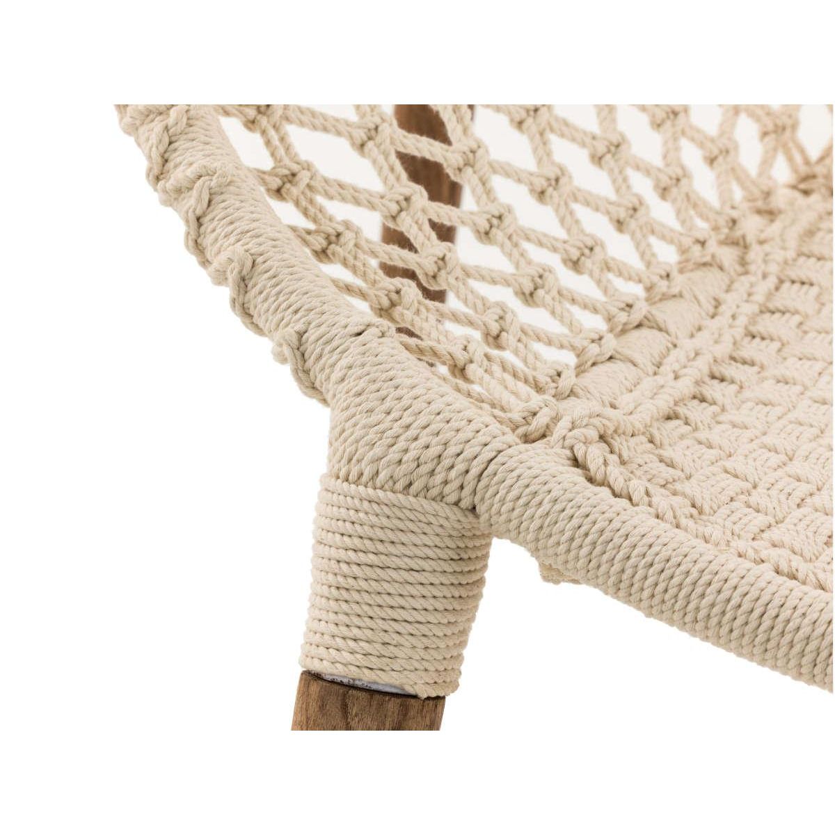 Jardiline Fauteuil de jardin rond en macramé coton - Jardiline