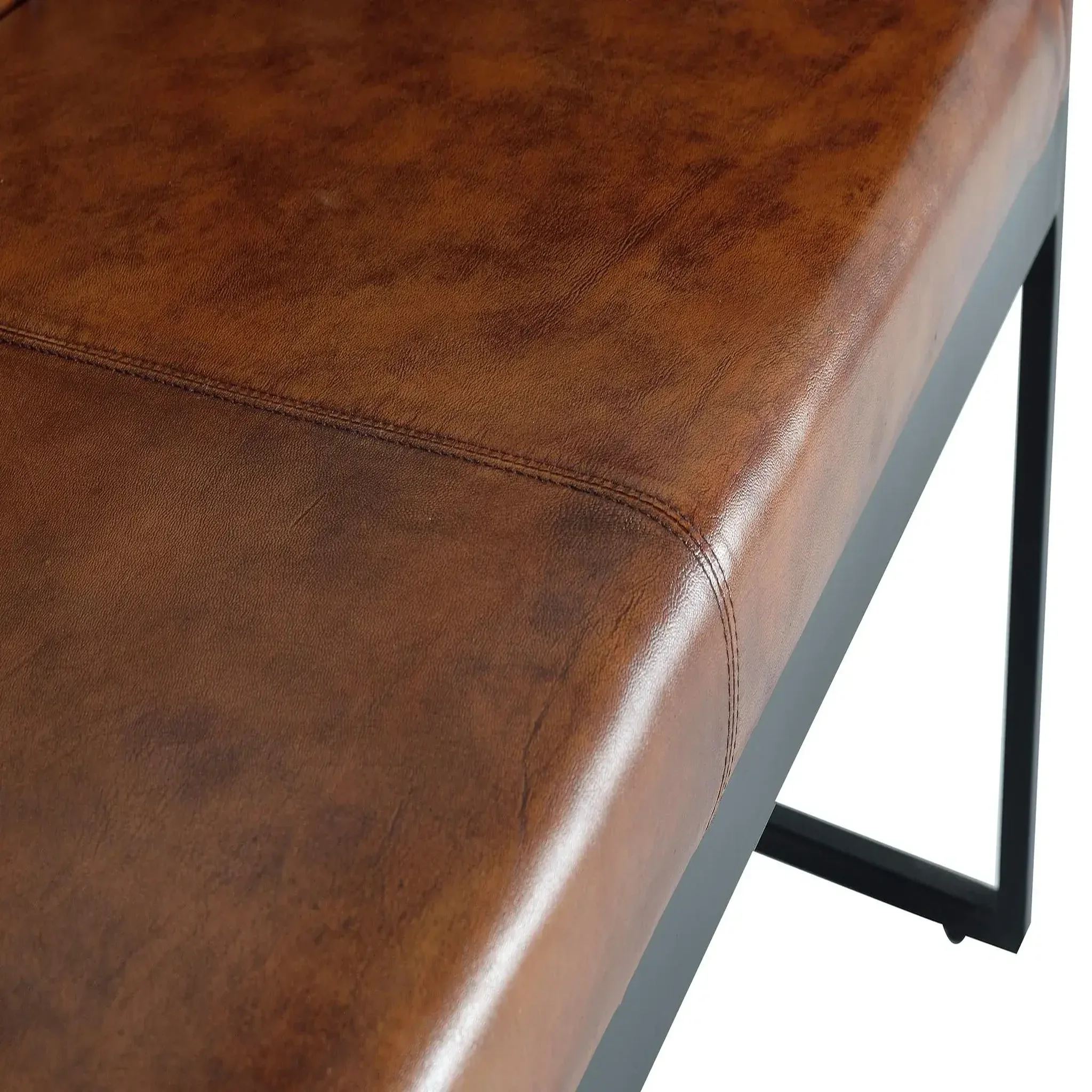 Voir la diapositive 4 : GINER Y COLOMER SL Canapé en cuir 115cm style industriel vintage (tipo chester)