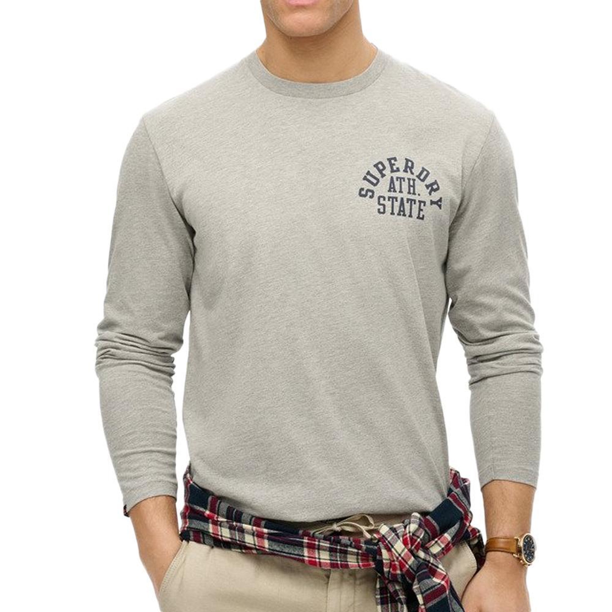 SUPERDRY T-Shirt Manche Longues Gris Homme Superdry Athletic. Coloris disponibles : Gris