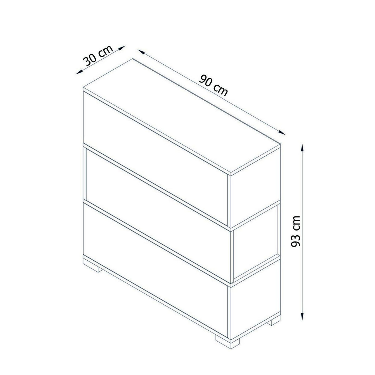 TOILINUX Meuble d'entrée Napolyon - Blanc et Marron