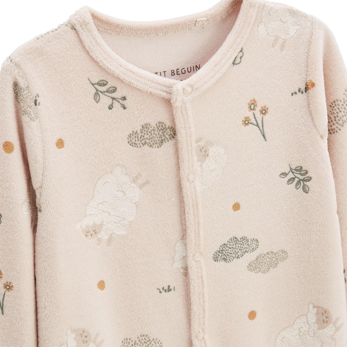 Petit Béguin Pyjama bébé en velours Câlins