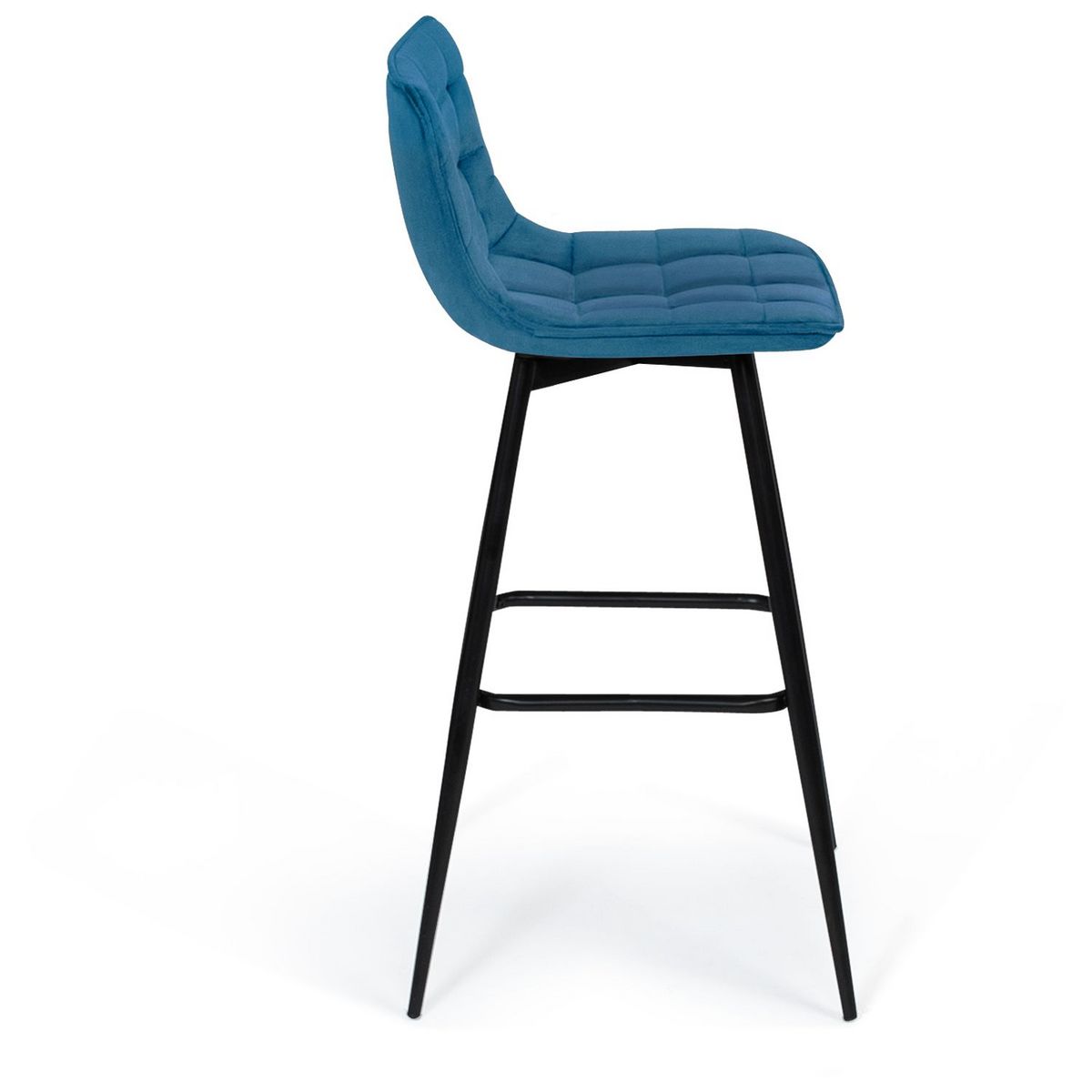 Lot de 4 tabourets chaises de bar assise velour pieds métal SIA