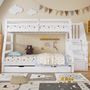 Voir la diapositive 2 : MERAX Lit superposé 90x200(120x200)cm bois et mdf coloris blanc