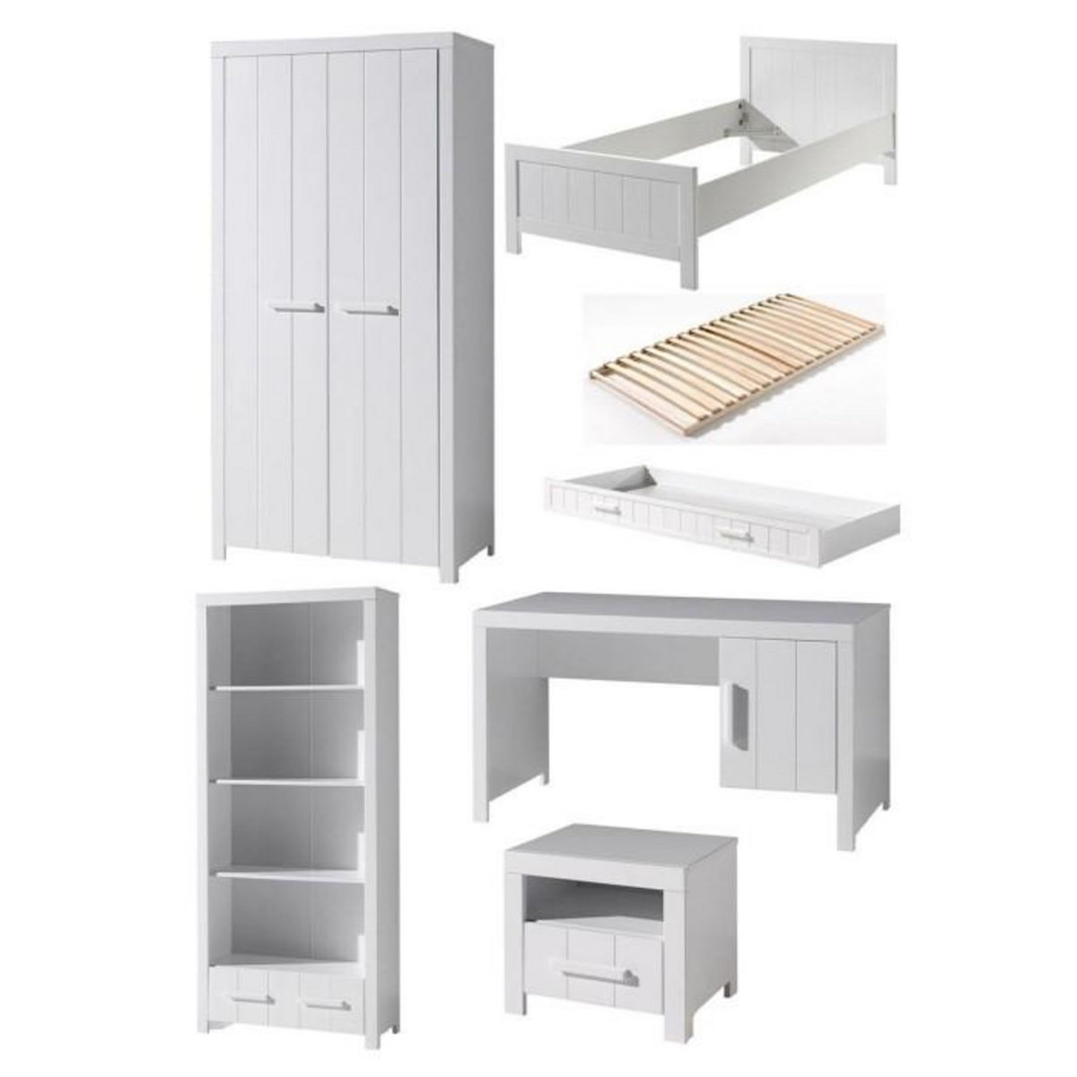 Paris Prix Chambre Complète Enfant 7P  Erik  Blanc