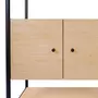 Terre de Nuit Bibliothèque 4 étagères avec meuble de rangement en bois et acier - BI0064
