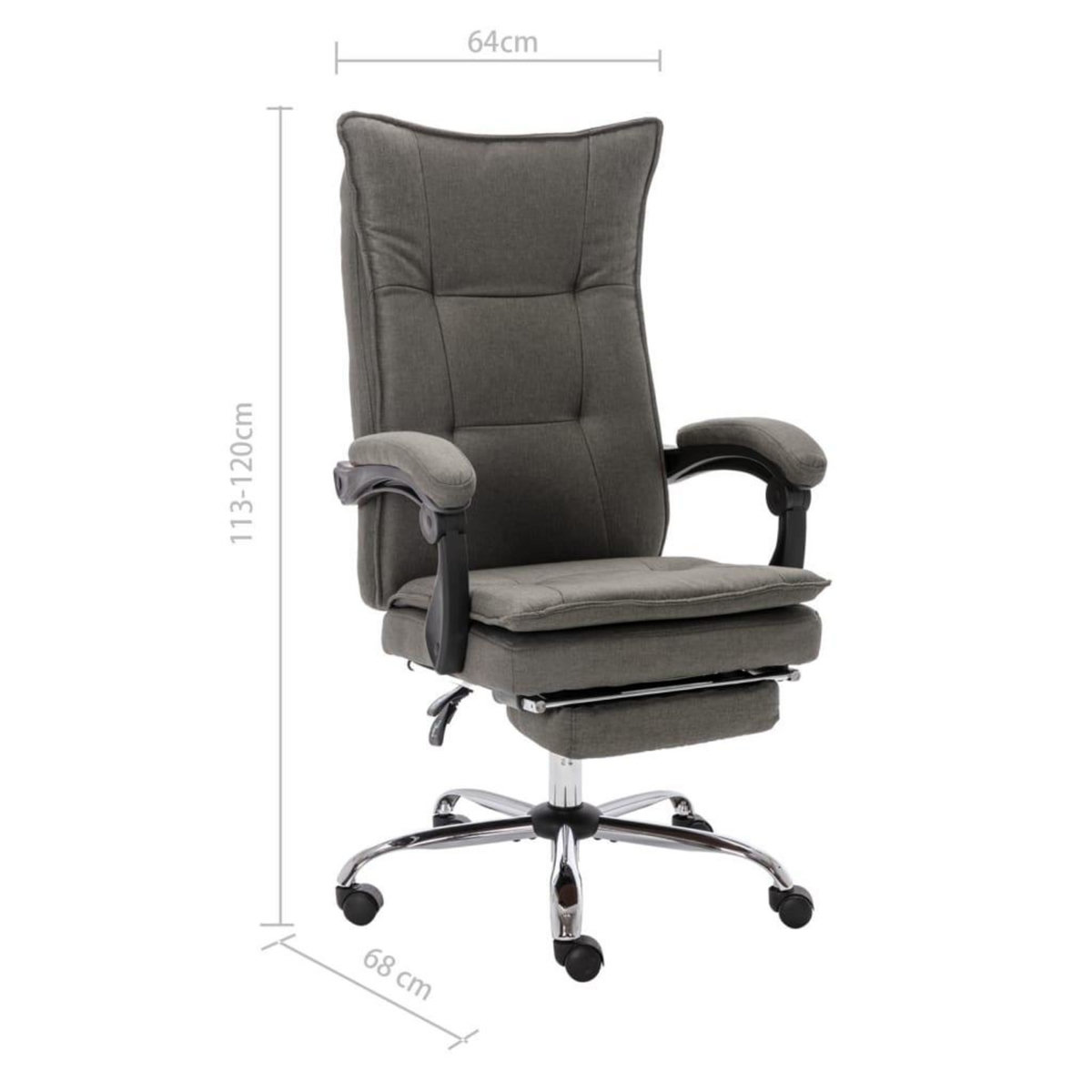 VIDAXL Chaise de bureau Gris Tissu