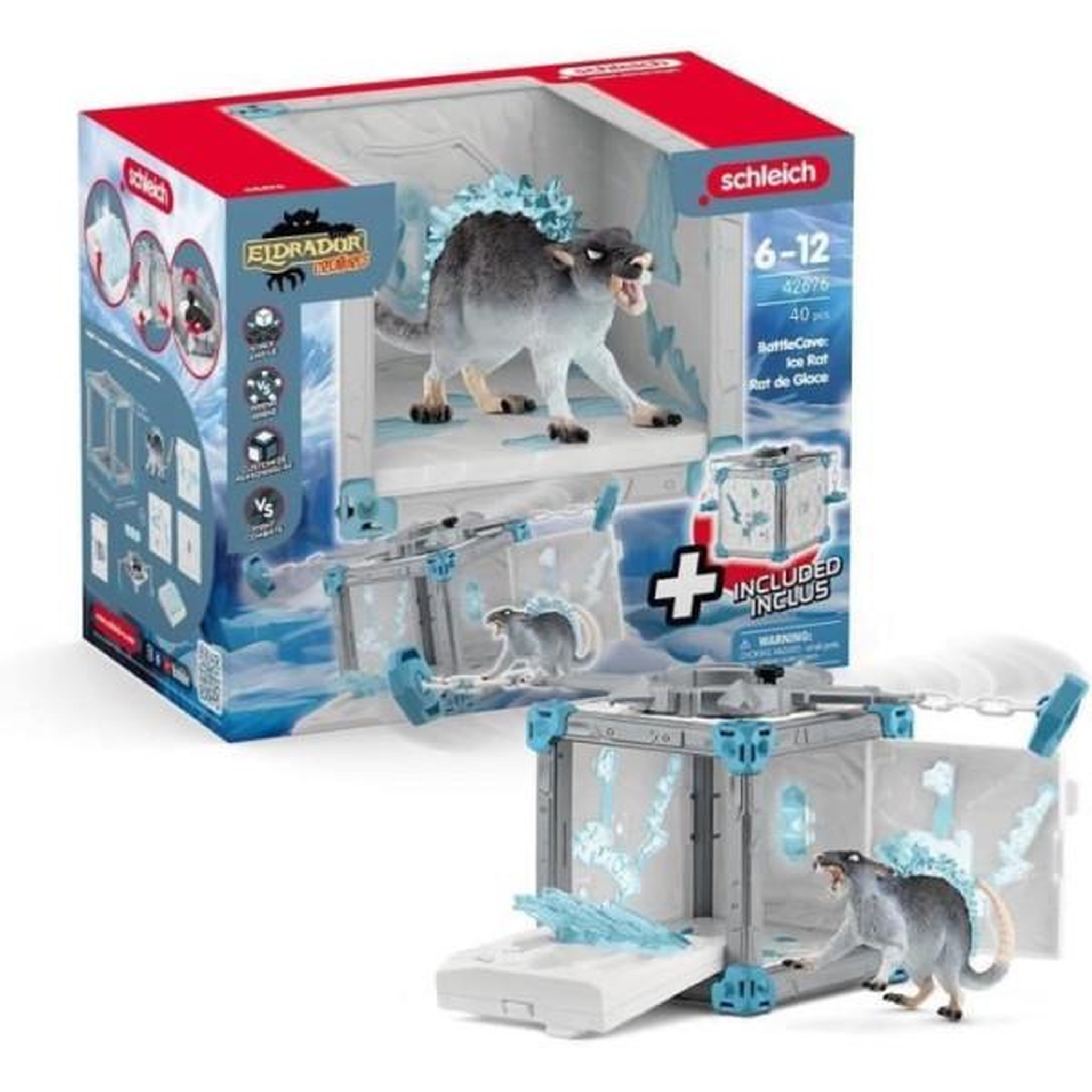 Schleich Battlecave rat de glace, extension de l'arene, schleich 42676 eldrador creatures, des 7 ans