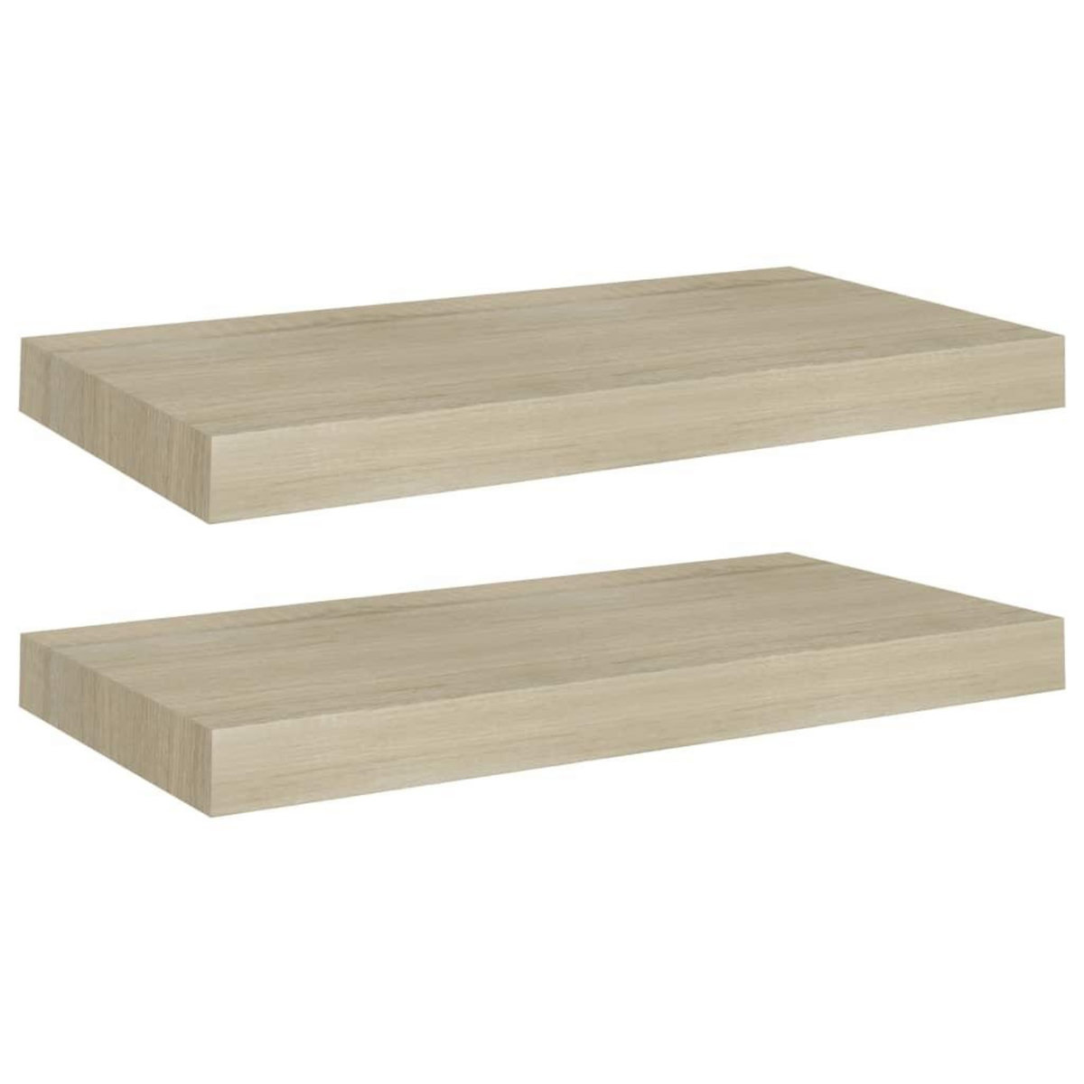 VIDAXL Etageres murales flottantes 2 pcs chene 50x23x3,8 cm MDF