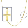 Voir la diapositive 2 : L'ATELIER D'AZUR Pendentif  - Médaille Croix Or 18 Carats 750 Jaune - Chaine Offerte