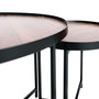 Voir la diapositive 4 : KB8 Lot de 2 tables d'appoint ou tables gigogne ronde en MDF et métal - Marron et noir