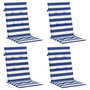 Voir la diapositive 3 : VIDAXL Coussins de chaise a dossier haut lot de 4 rayures bleu/blanc