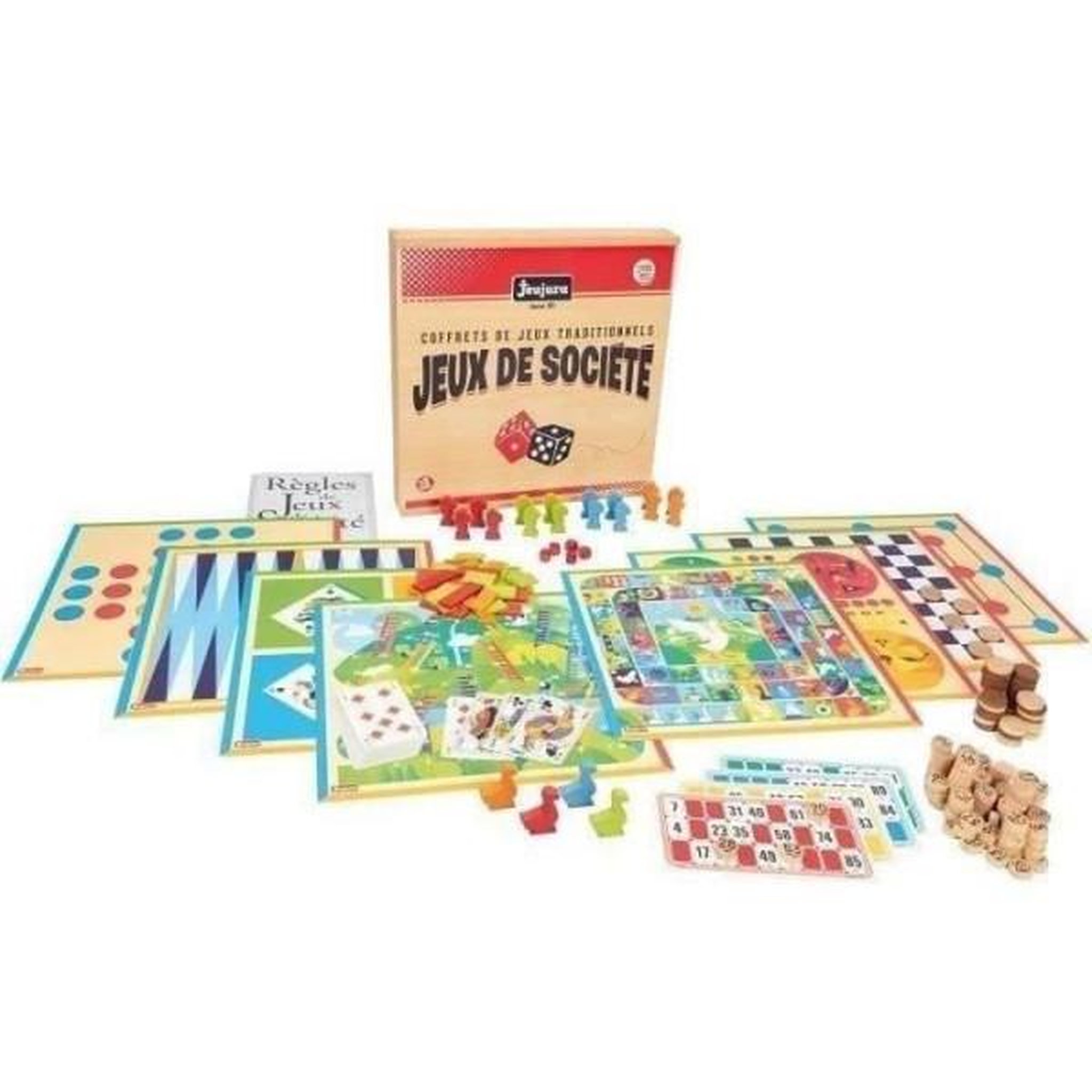 JeuJura Jeujura coffret de jeux de société traditionnels - coffret en bois