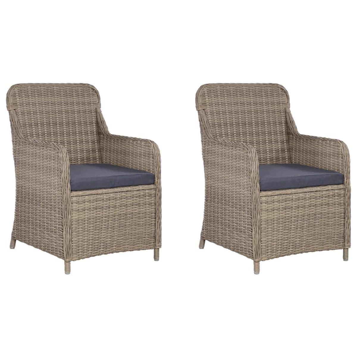 VIDAXL Ensemble a manger de jardin 3 pcs Marron