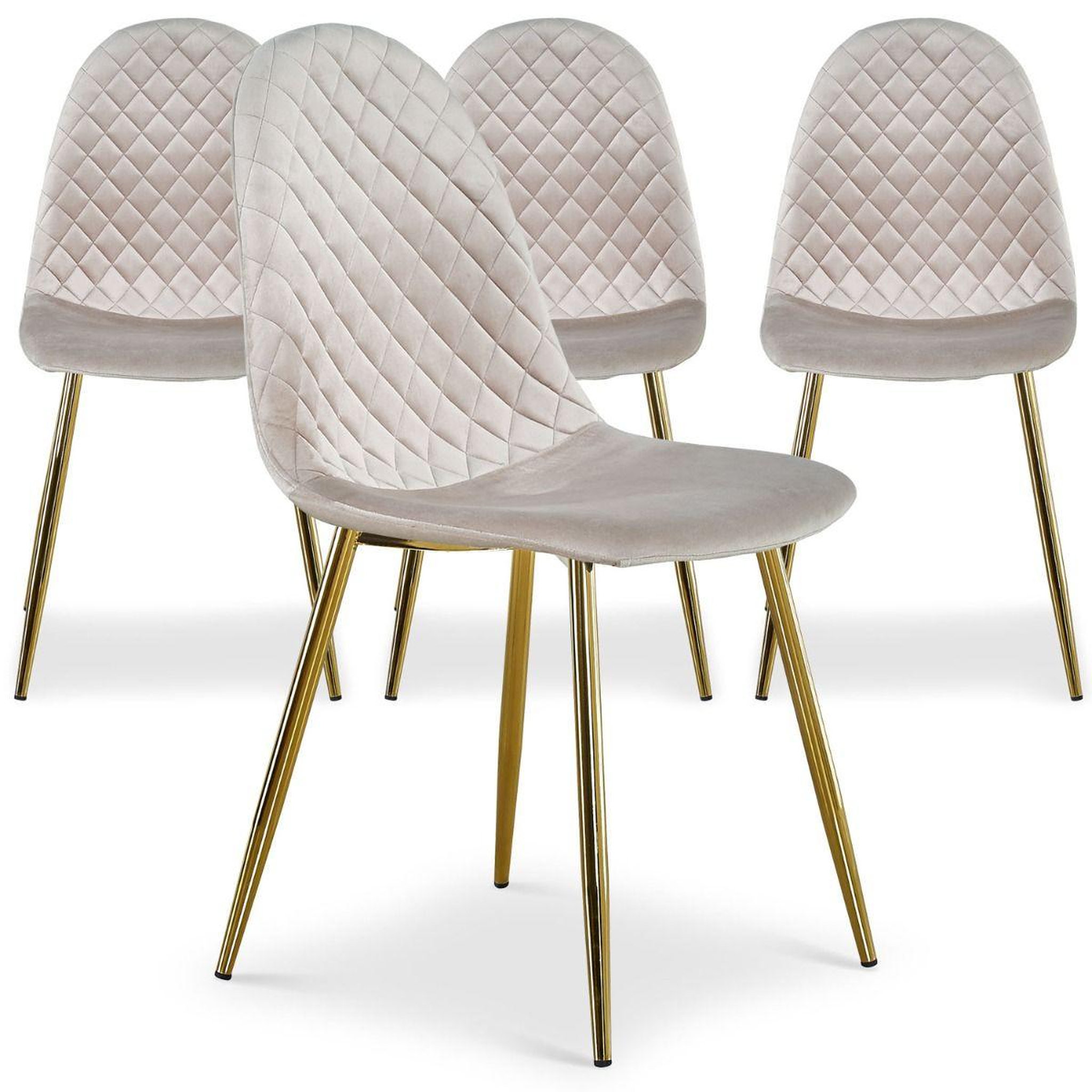 Voir la diapositive 2 : Paris Prix Lot de 4 chaises en velours  waynor  87cm taupe