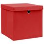 Voir la diapositive 2 : VIDAXL Boîtes de rangement et couvercles 10 pcs Rouge 32x32x32cm Tissu