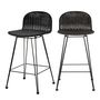 Voir la diapositive 1 : Rendez vous déco Lot de 2 chaises de bar mi-hauteur 63 cm en résine tressée marron - Jigani