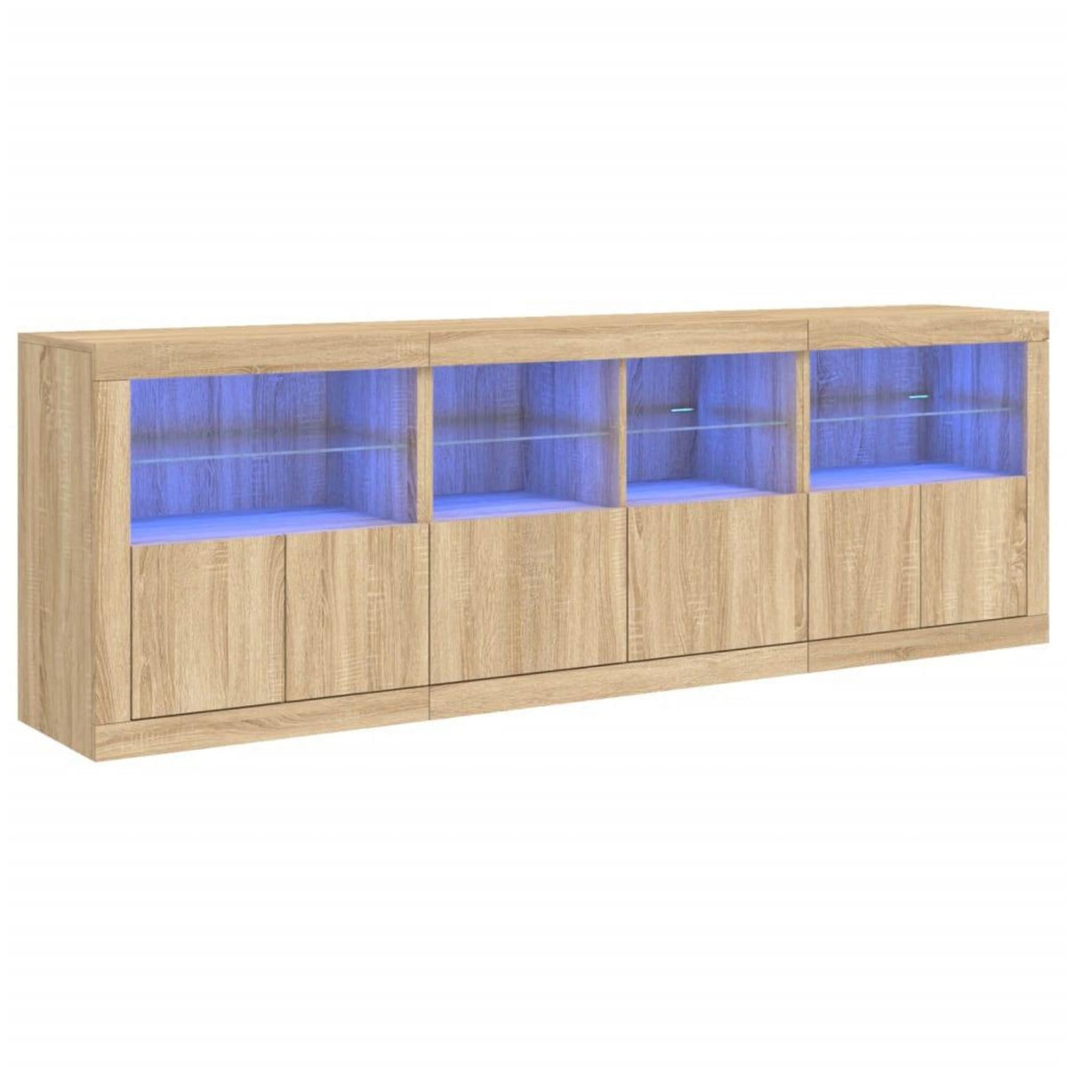 VIDAXL Buffet avec lumieres LED chene sonoma 202x37x67 cm