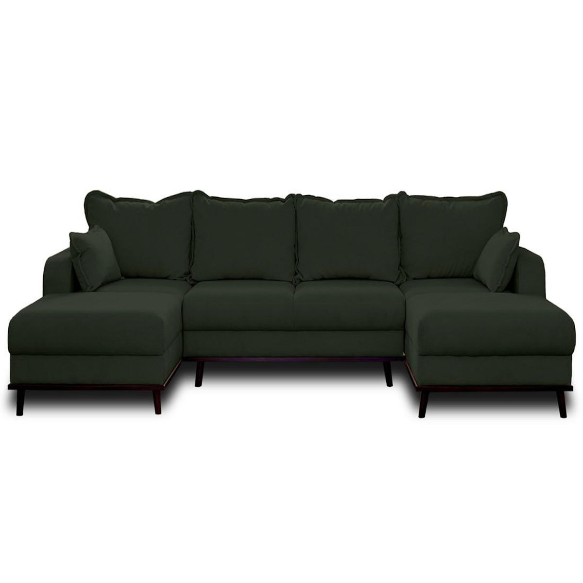 LISA DESIGN Albane - canapé panoramique en u - 7 places - convertible avec coffre - en velours côtelé