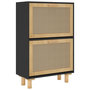 Voir la diapositive 4 : VIDAXL Armoire a chaussures Noir 52x25x80 cm Bois d'ingenierie/rotin