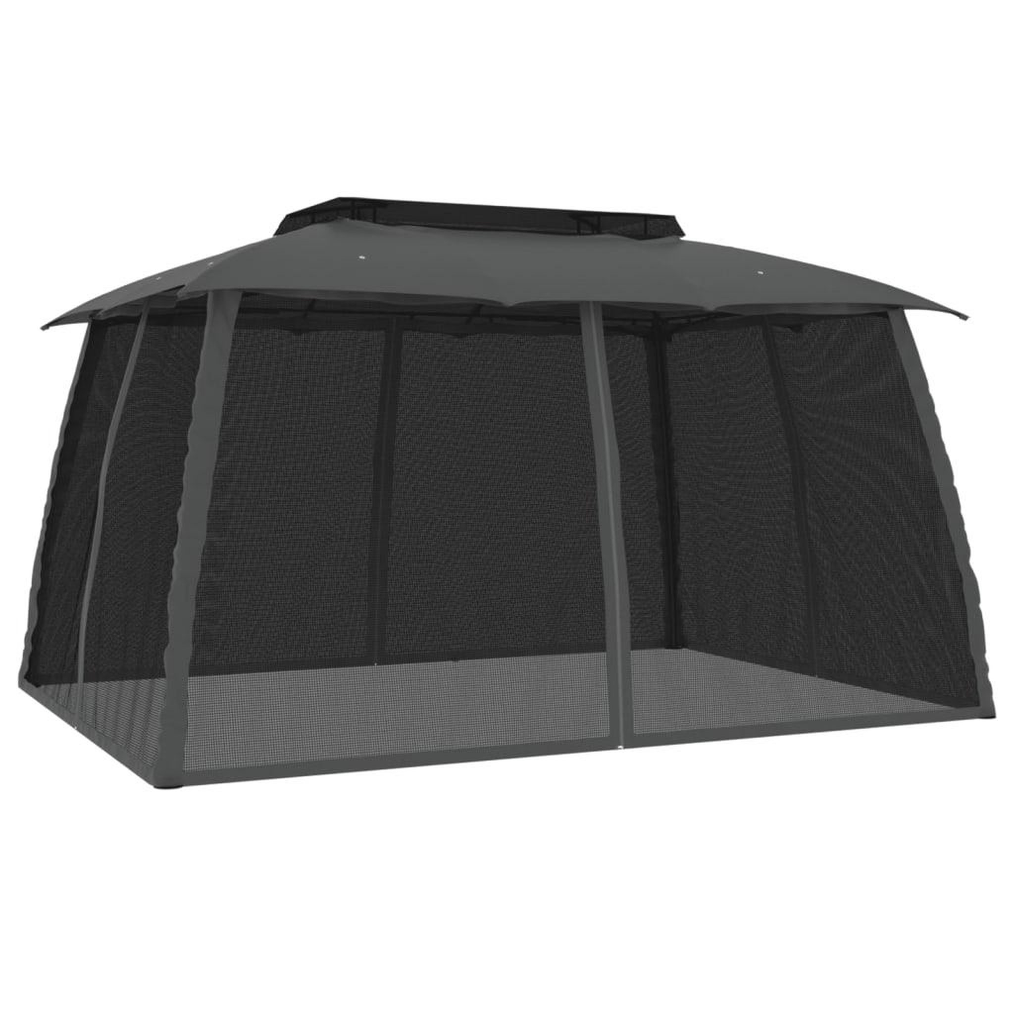Voir la diapositive 5 : VIDAXL Tonnelle avec double toit et parois en filet anthracite acier