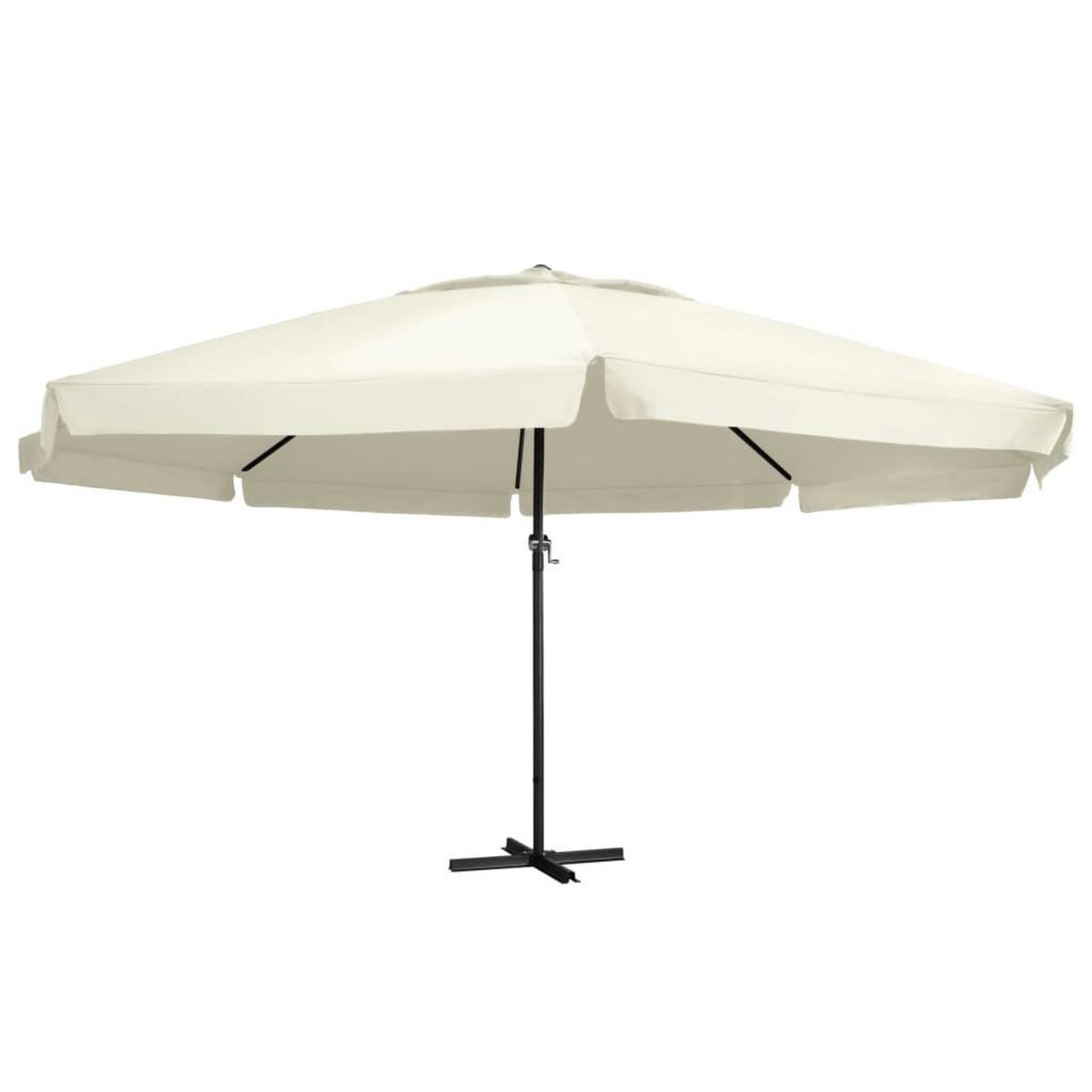VIDAXL Parasol de jardin avec mat en aluminium 600 cm Blanc sable