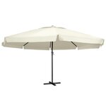 VIDAXL Parasol de jardin avec mat en aluminium 600 cm Blanc sable