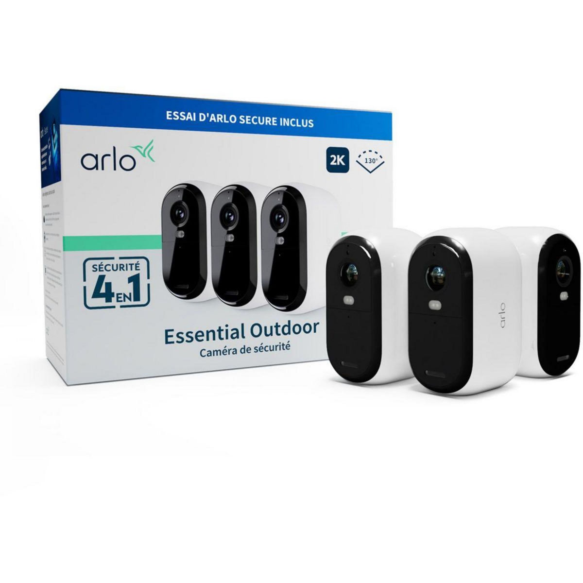 ARLO Caméra de surveillance 3 caméras Essential 2K