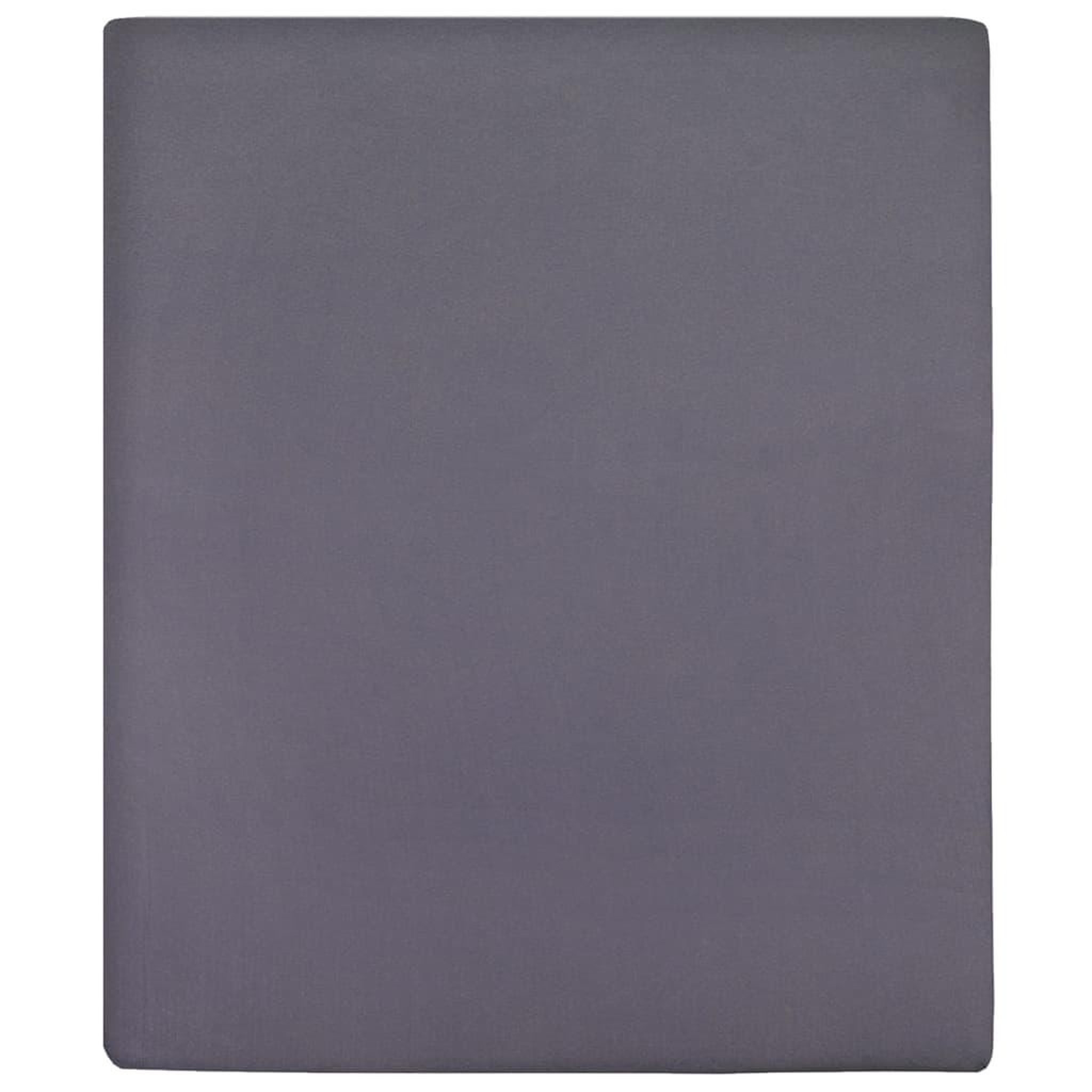 Voir la diapositive 2 : VIDAXL Draps-housses Jersey 2 pcs Anthracite 100x200 cm Coton