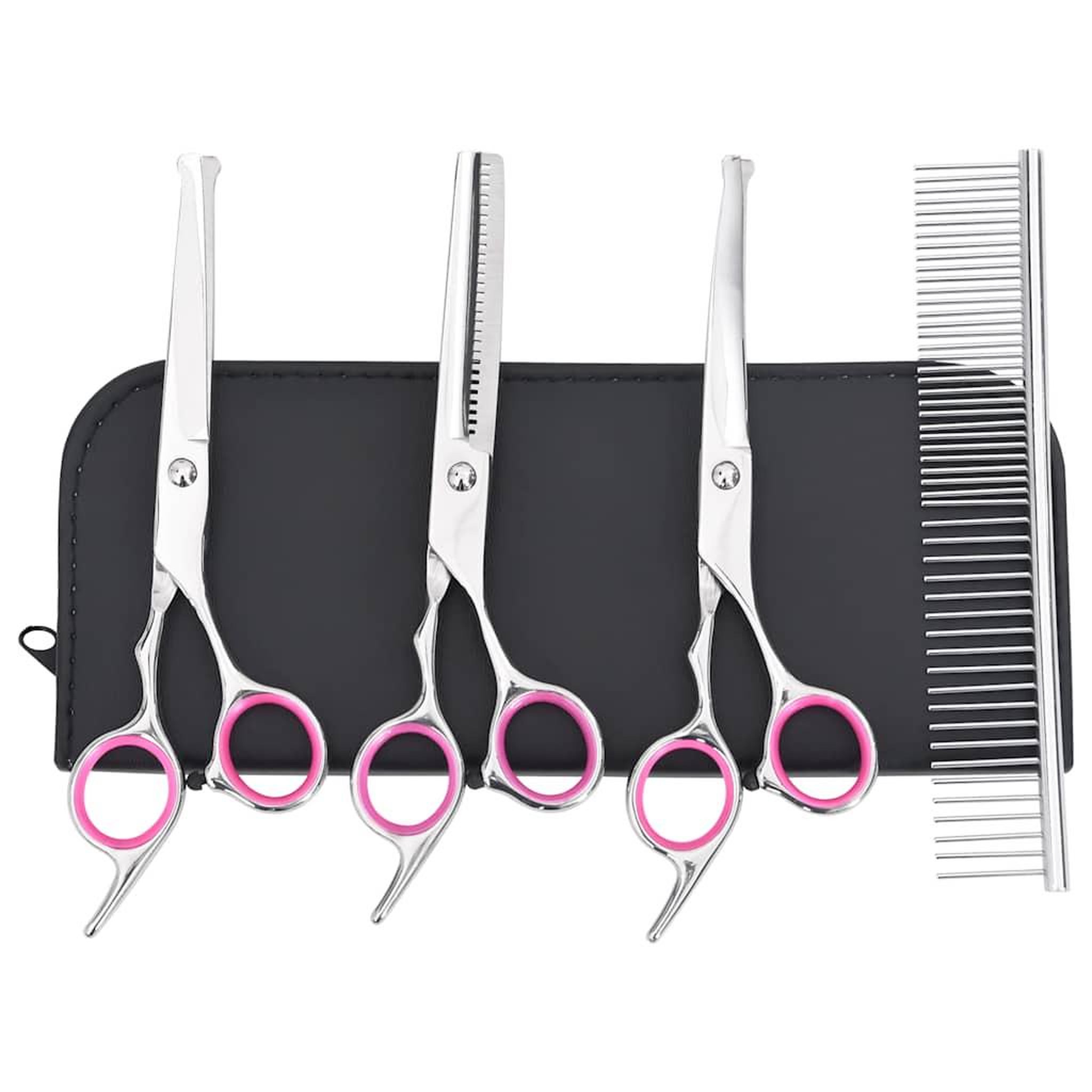 Voir la diapositive 3 : VIDAXL Ensemble de ciseaux de toilettage pour chien 4 pcs