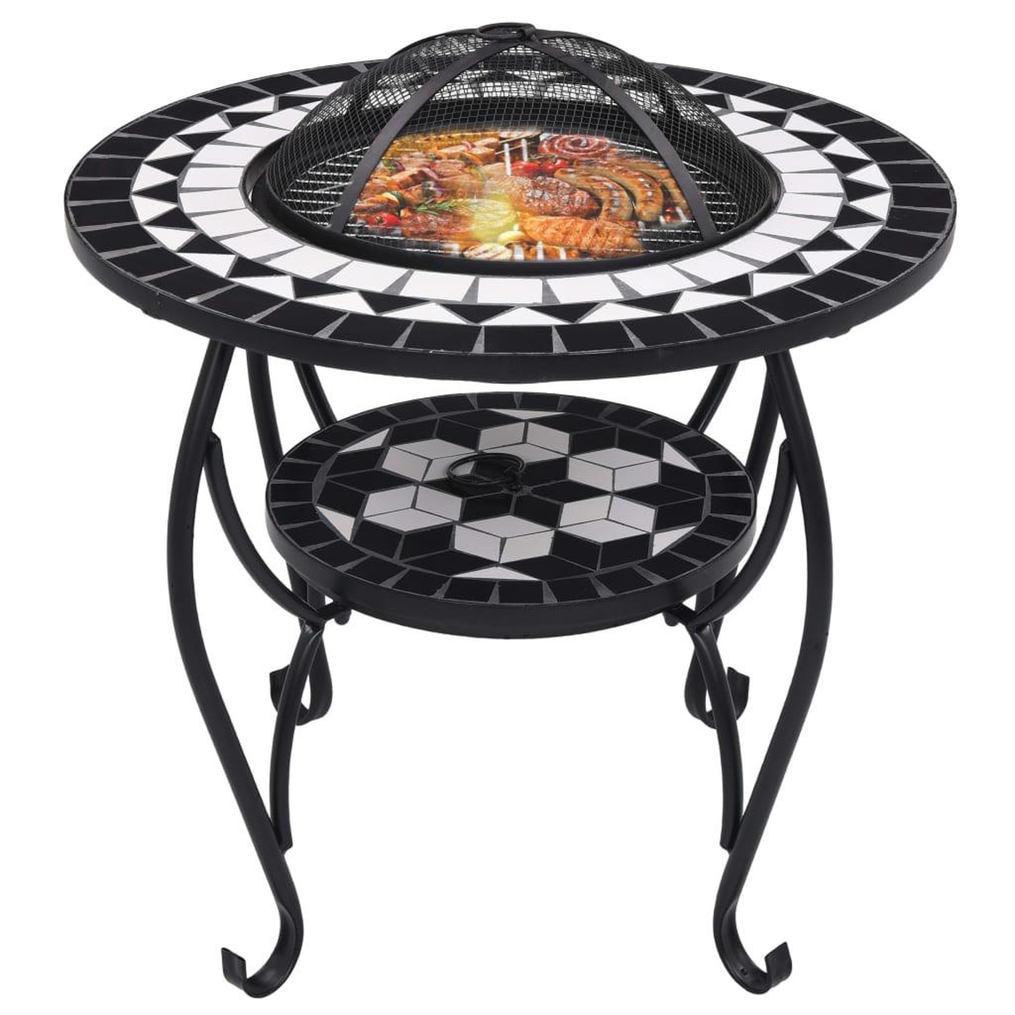 Voir la diapositive 3 : VIDAXL Table de foyer mosaïque Noir et blanc 68 cm Ceramique