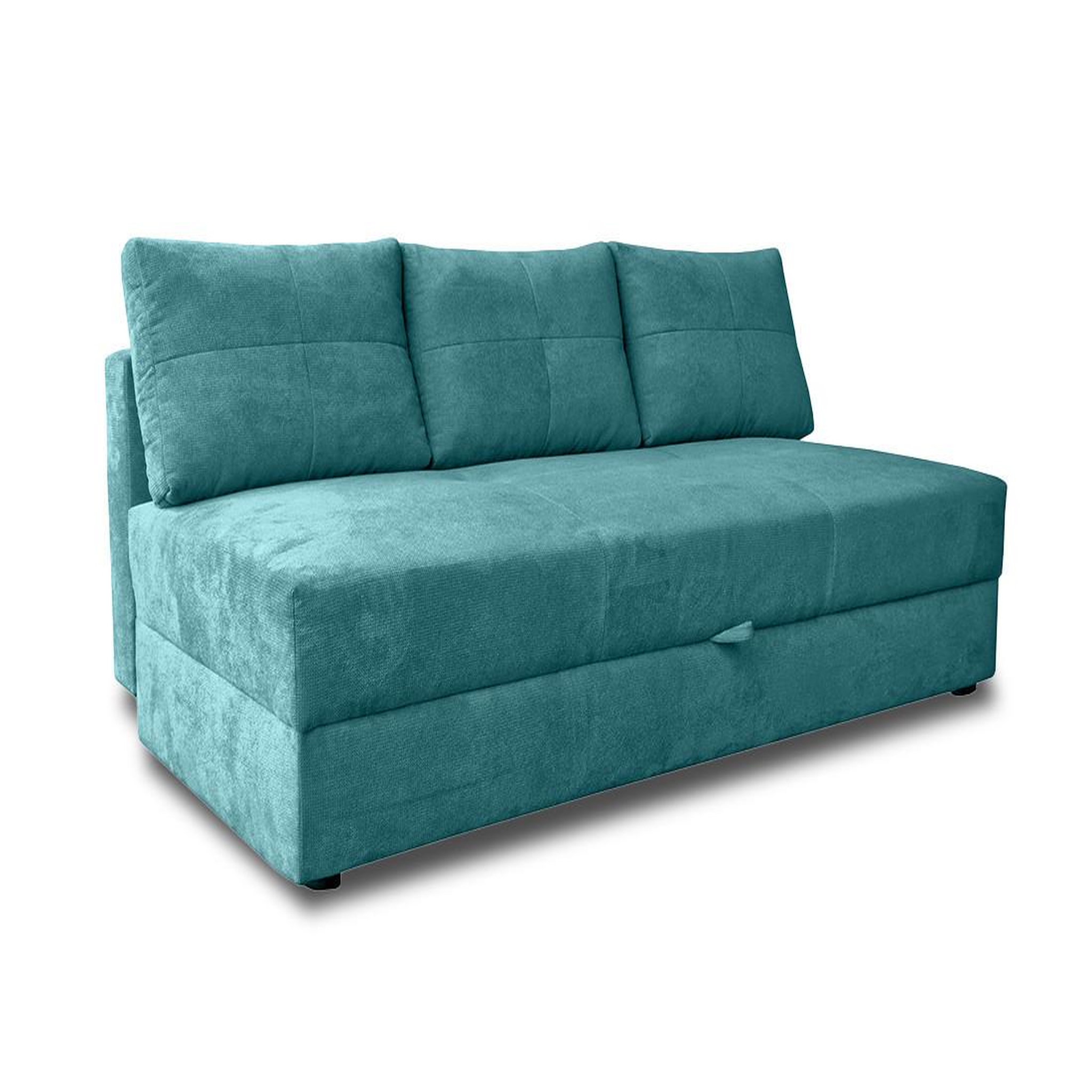 Voir la diapositive 2 : BEST MOBILIER Lucina - canapé droit 3 places - convertible avec coffre - en velours