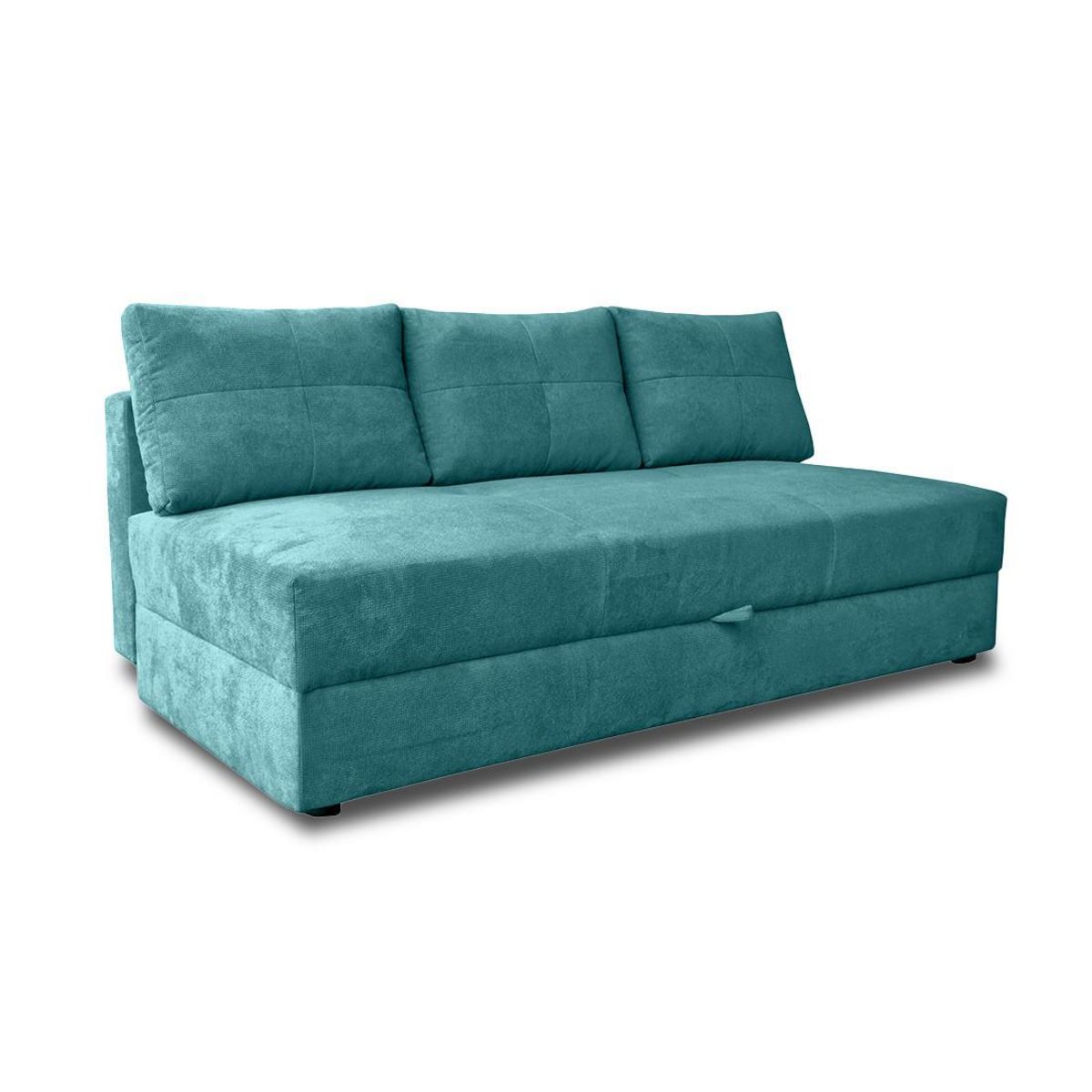 BEST MOBILIER Lucina - canapé droit 3 places - convertible avec coffre - en velours