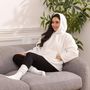 Voir la diapositive 6 : ATMOSPHERA Plaid Sweat Imitation Fourrure  Teddy  70x106cm Blanc