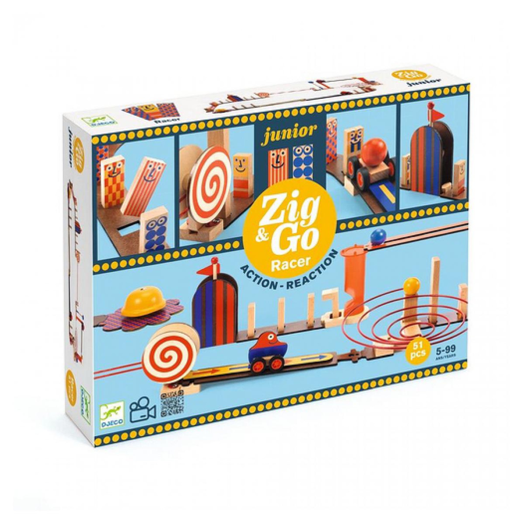 Voir la diapositive 5 : Djeco Zig  and  Go Junior 51pc Racer Set