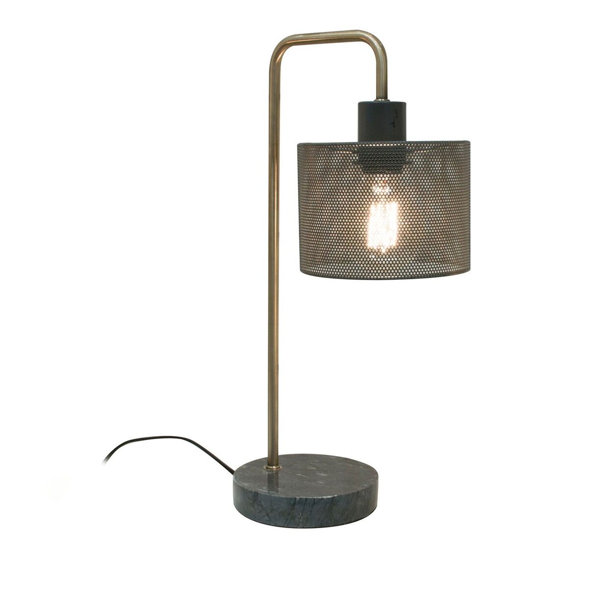 The Home Deco Factory Lampe à poser design marbre Olix - H. 50 cm - Gris
