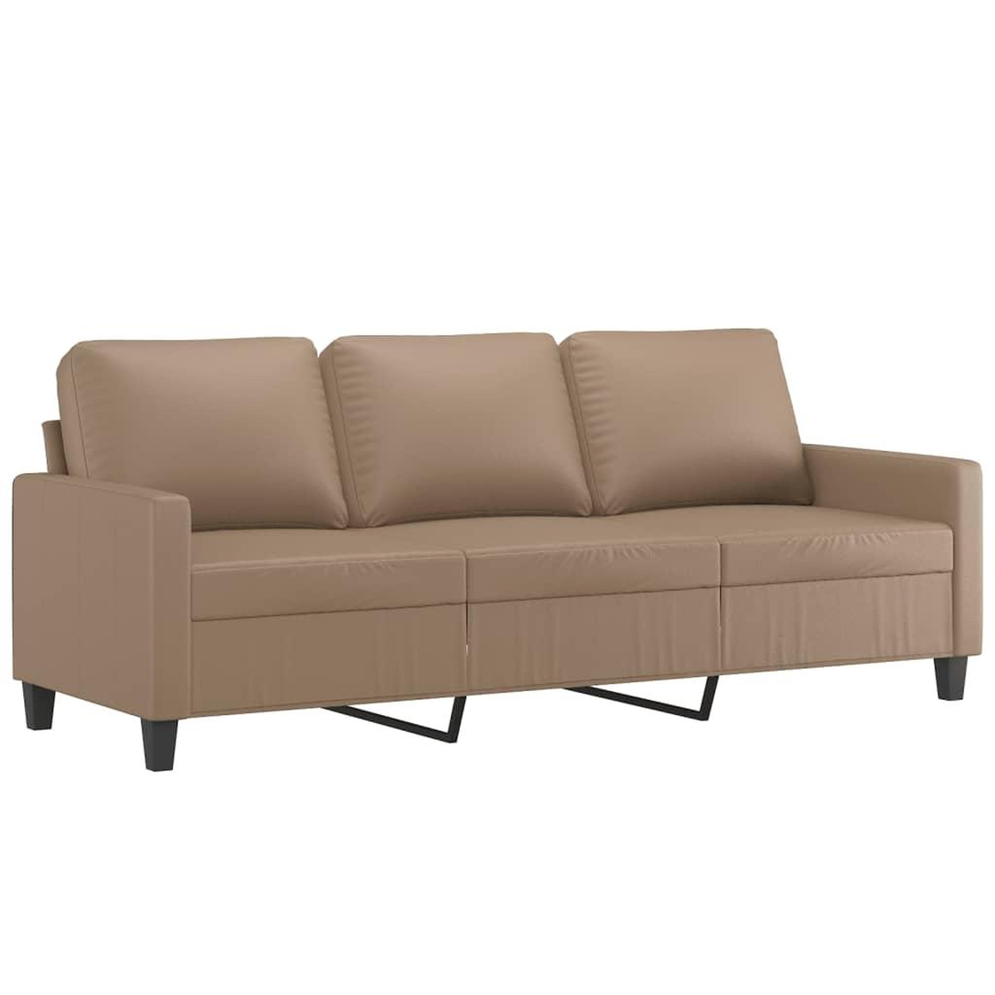 Voir la diapositive 5 : VIDAXL Ensemble de canapes 3 pcs avec coussins Cappuccino Similicuir